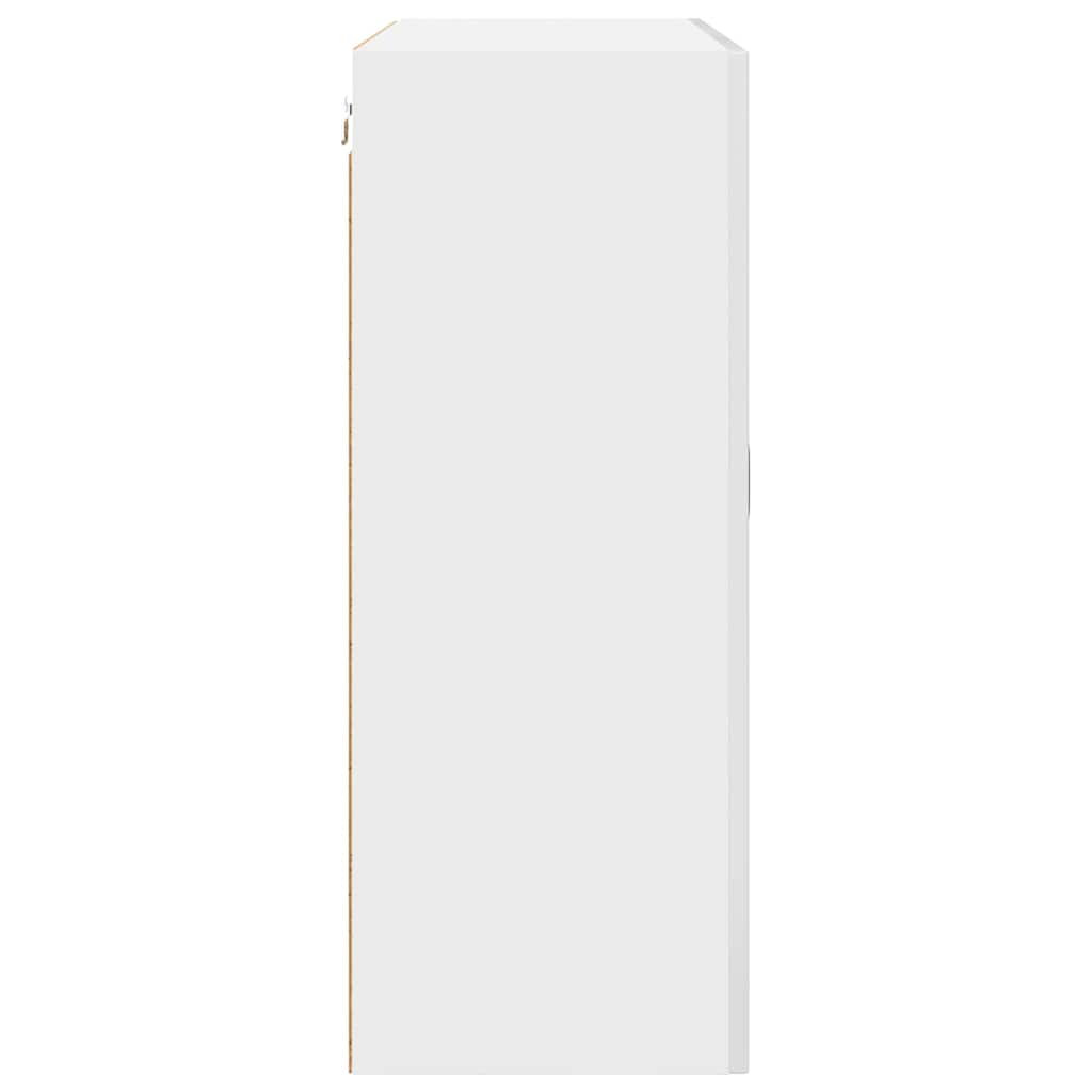 vidaXL Κρεμαστό ντουλάπι κουζίνας με ράφι Υψηλής γυαλάδας λευκό