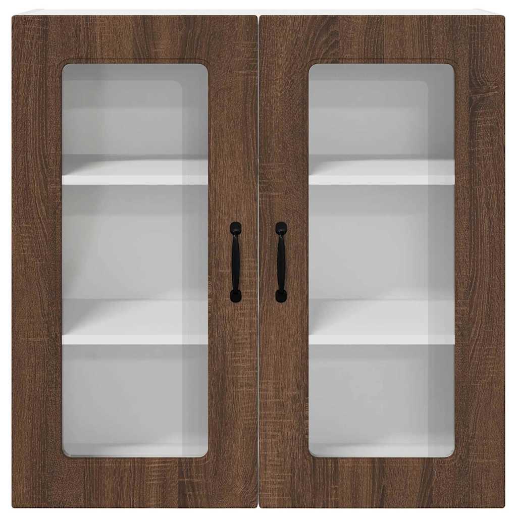 vidaXL Κρεμαστό ντουλάπι κουζίνας με ράφι Καφέ δρυς 80 x 31 x 80 εκ.