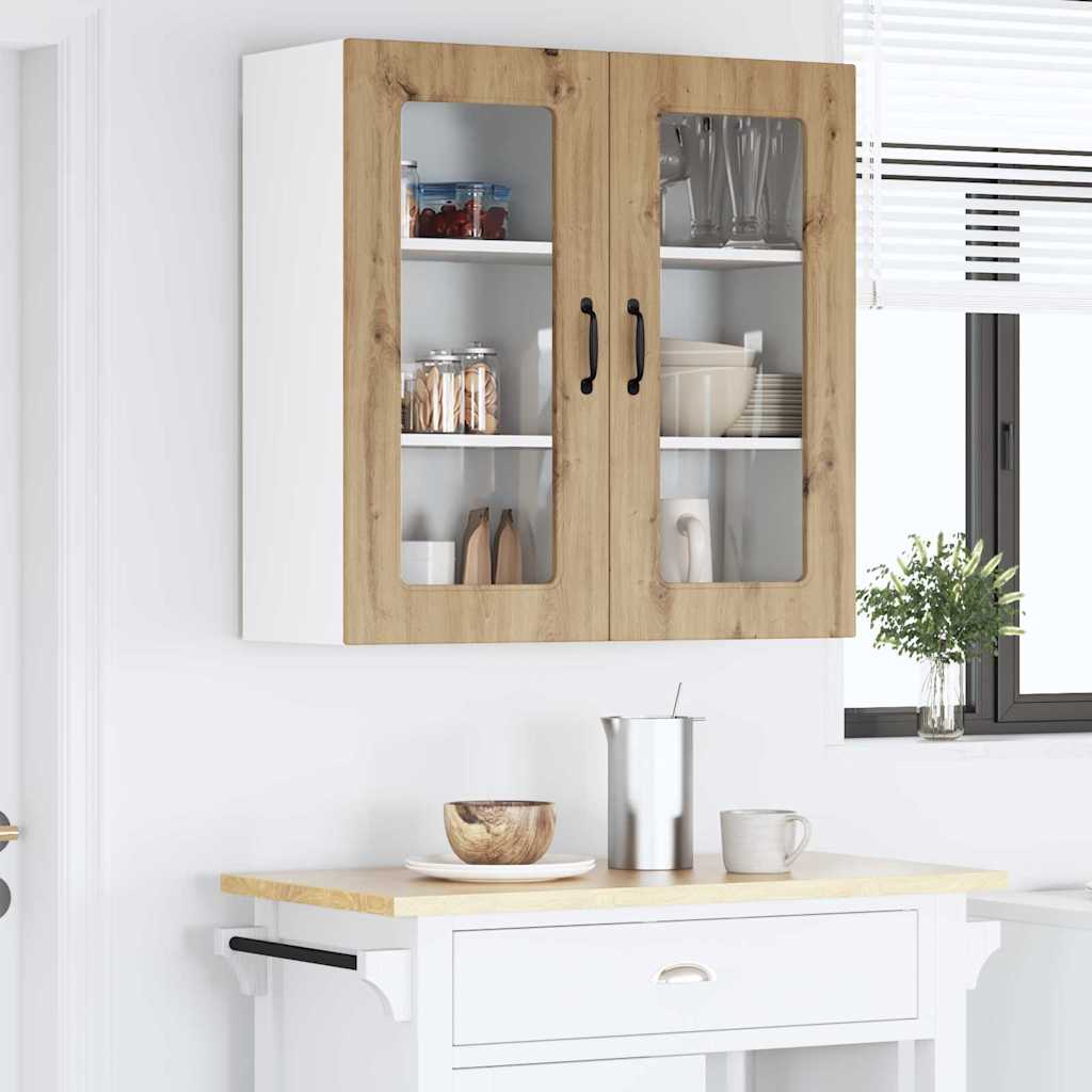 vidaXL Κρεμαστό ντουλάπι κουζίνας με ράφι Artisan Oak 80 x 31 x 80 εκ.