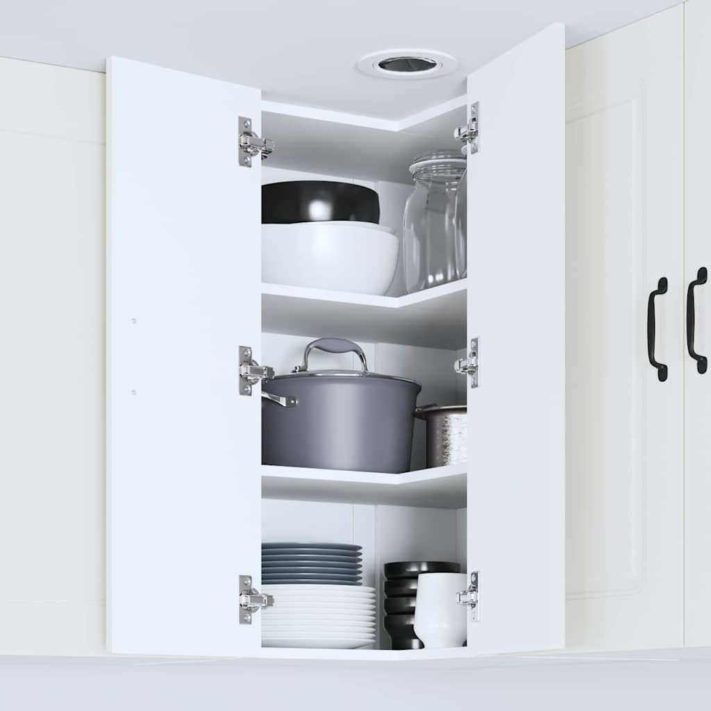 vidaXL Κρεμαστό ντουλάπι κουζίνας με ράφι Λευκό 57 x 57 x 80 εκ.