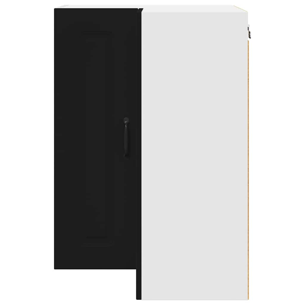 vidaXL Κρεμαστό ντουλάπι κουζίνας με ράφι Μαύρο 57 x 57 x 80 εκ.