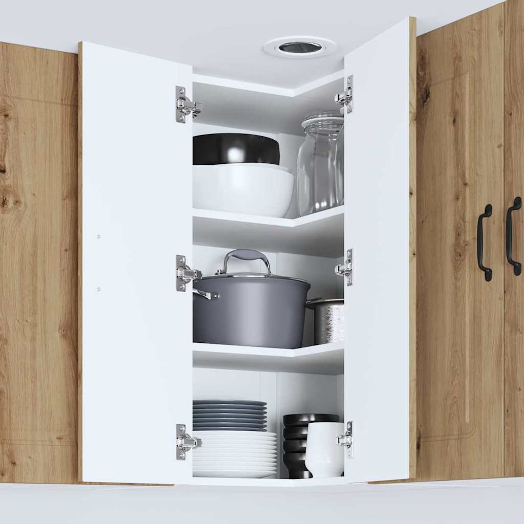 vidaXL Κρεμαστό ντουλάπι κουζίνας με ράφι Artisan Oak 57 x 57 x 80 εκ.