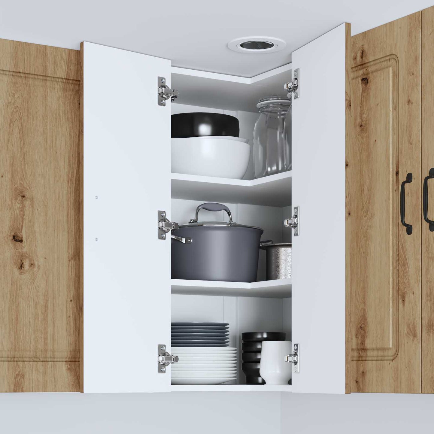 vidaXL Κρεμαστό ντουλάπι κουζίνας με ράφι Artisan Oak 57 x 57 x 80 εκ.