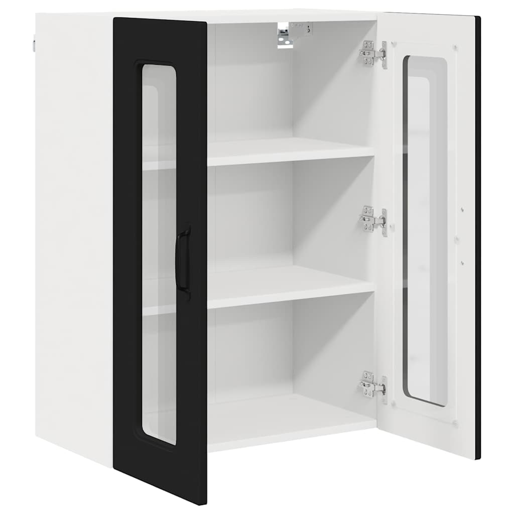 vidaXL Κρεμαστό ντουλάπι κουζίνας με ράφι Μαύρο 60 x 31 x 80 εκ.