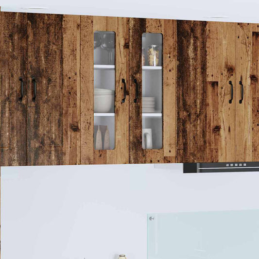 vidaXL Κρεμαστό ντουλάπι κουζίνας με ράφι Παλιό Ξύλο 60 x 31 x 80 εκ.