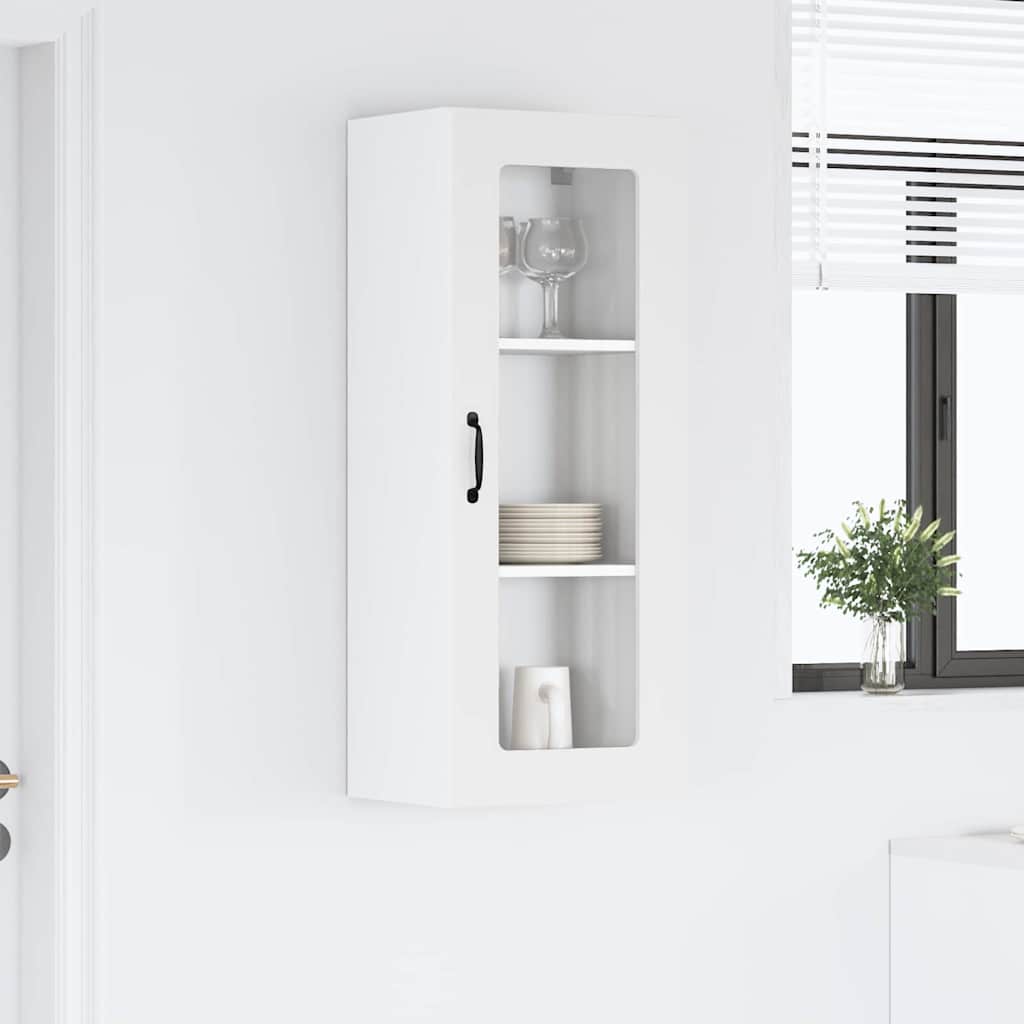 vidaXL Κρεμαστό ντουλάπι κουζίνας με ράφι Λευκό 40 x 31 x 100 εκ.