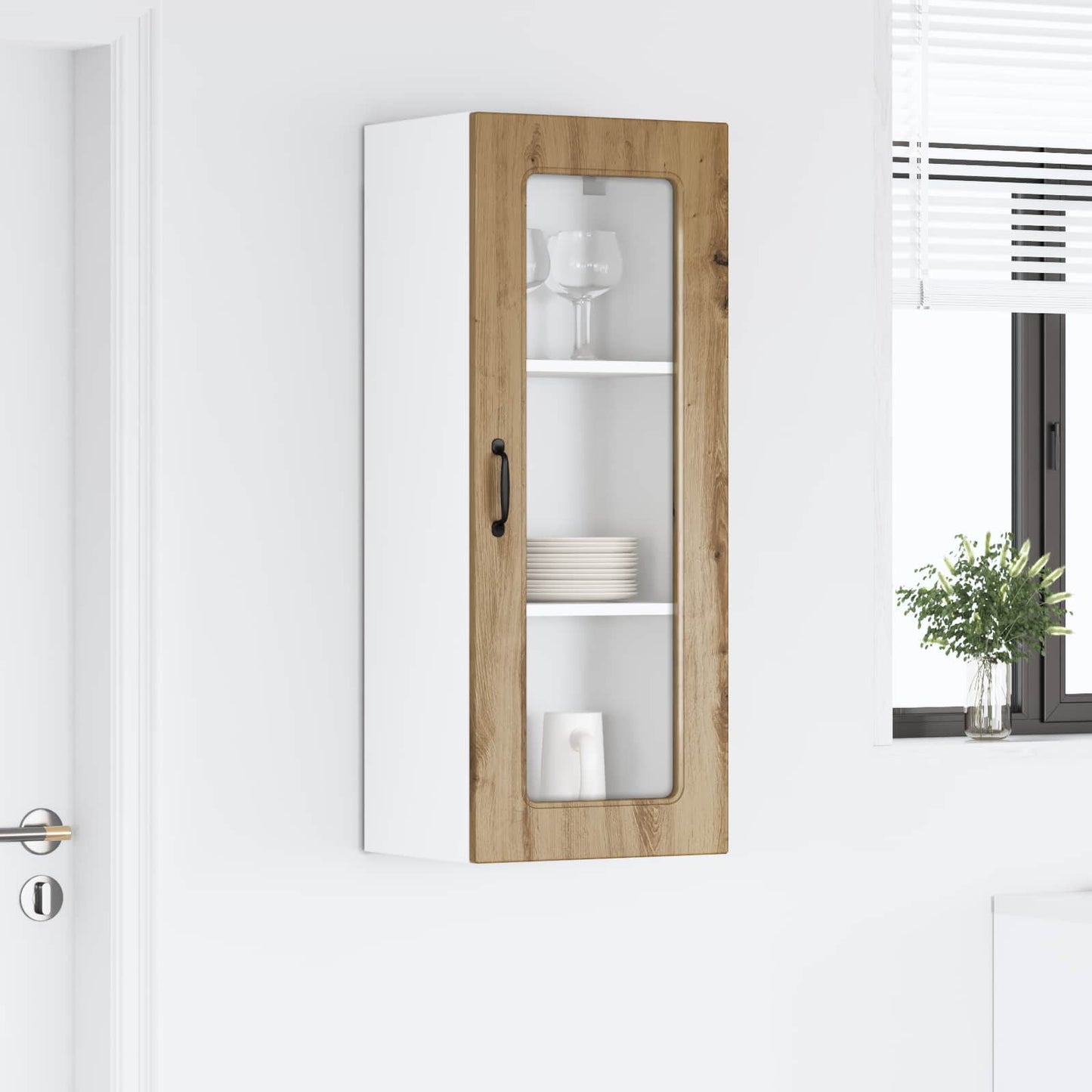 vidaXL Κρεμαστό ντουλάπι κουζίνας Artisan Oak 40 x 31 x 100 εκ.