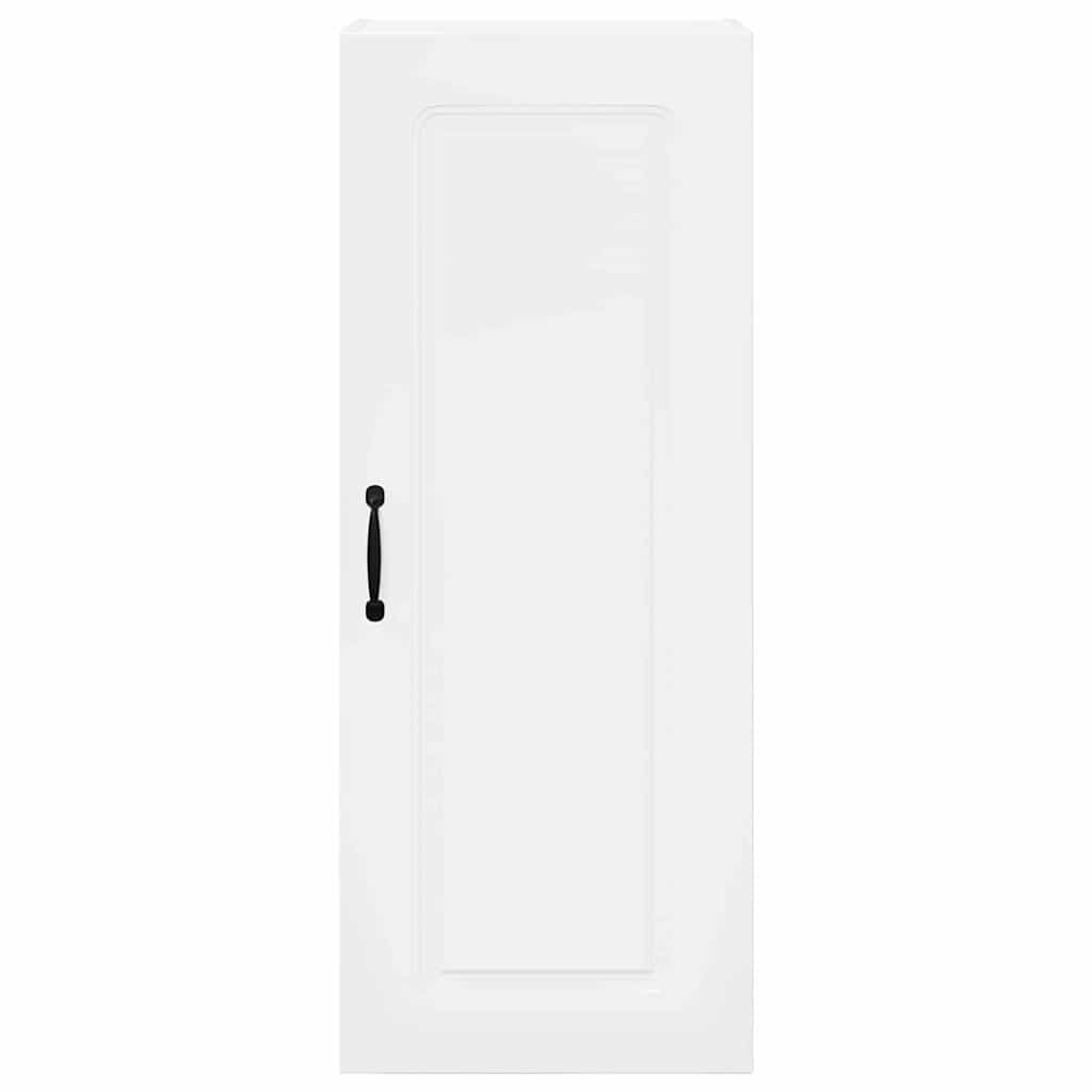 vidaXL Κρεμαστό ντουλάπι κουζίνας με ράφι Υψηλής γυαλάδας λευκό