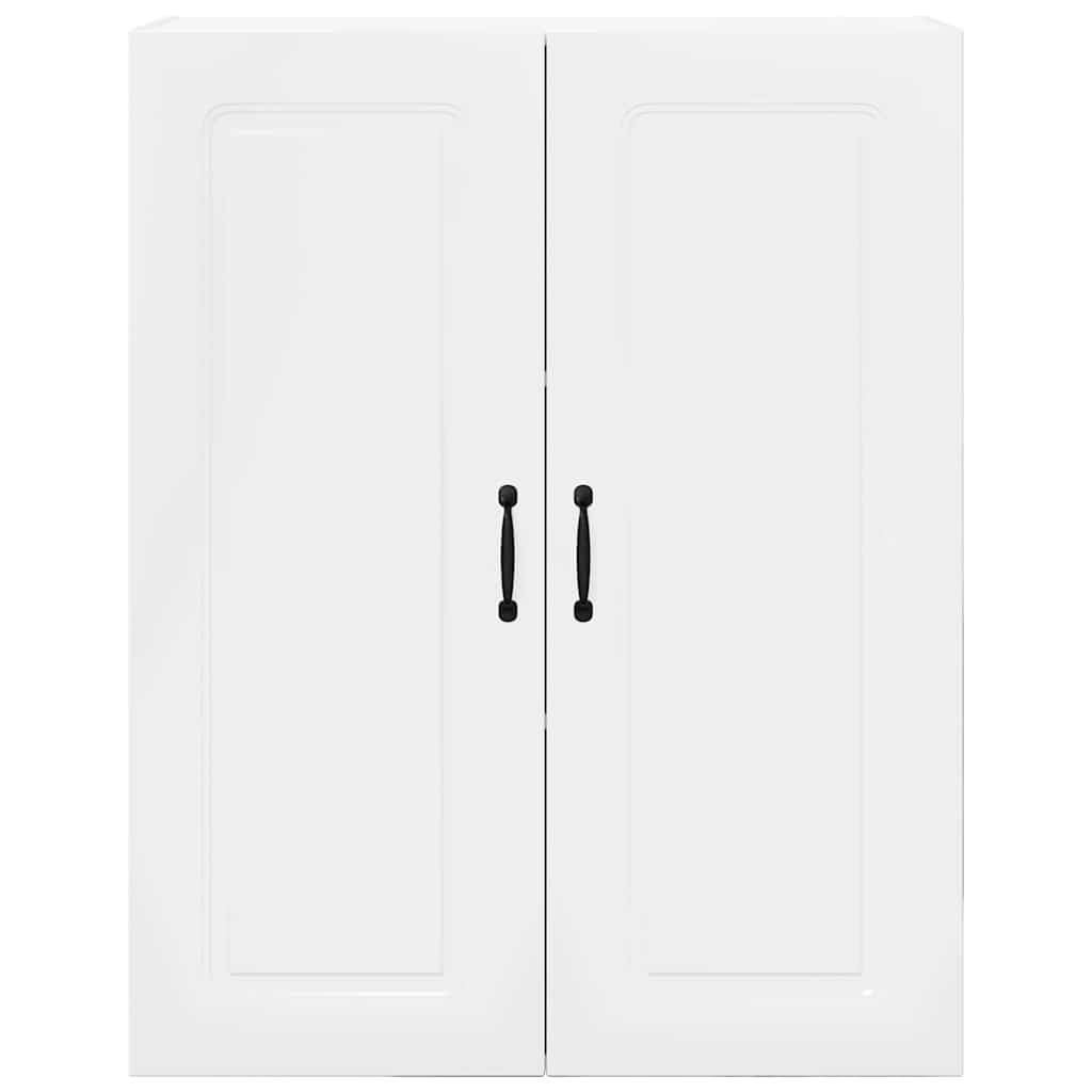 vidaXL Κρεμαστό ντουλάπι κουζίνας με ράφι Υψηλής γυαλάδας λευκό