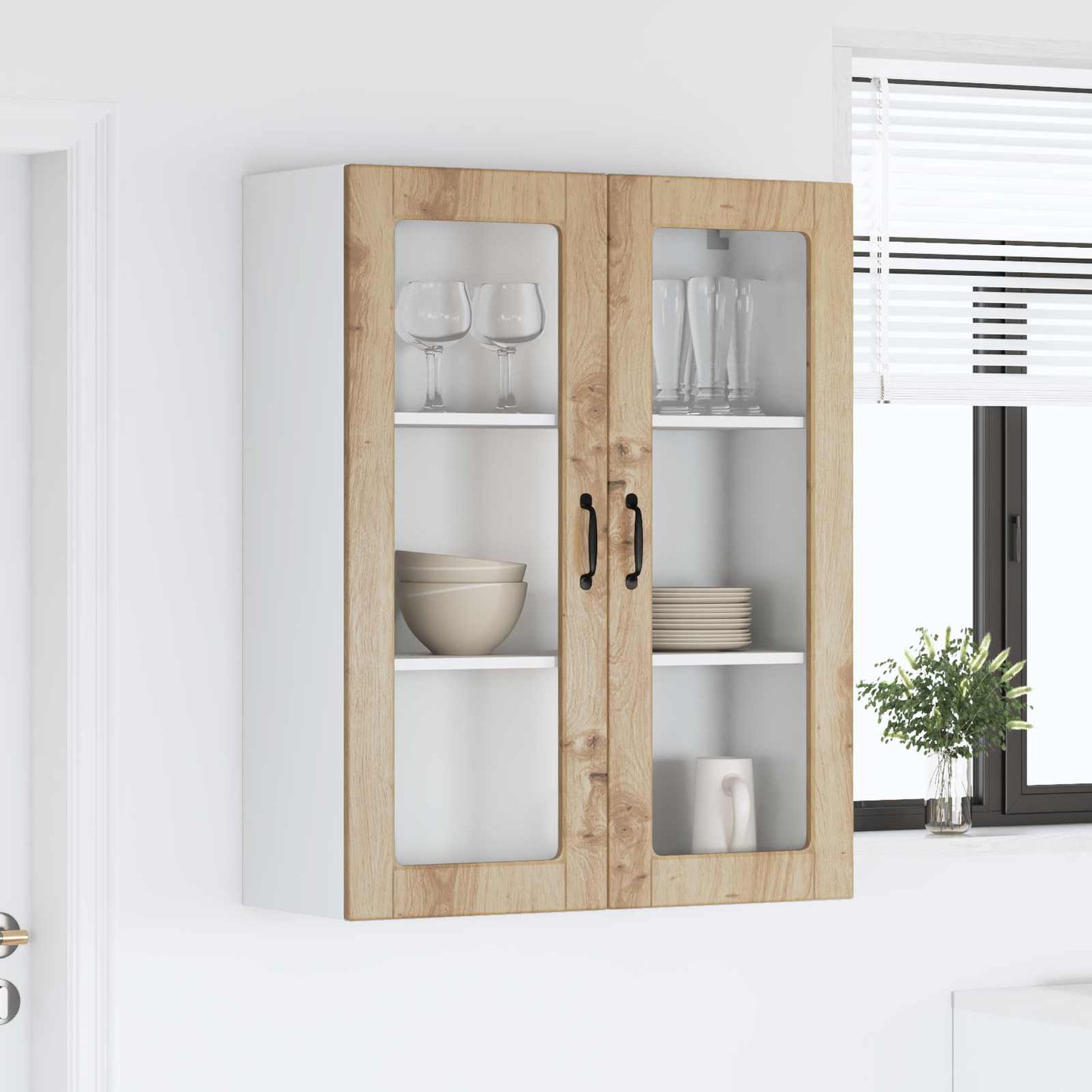 vidaXL Κρεμαστό ντουλάπι κουζίνας Artisan Oak 80 x 31 x 100 εκ.