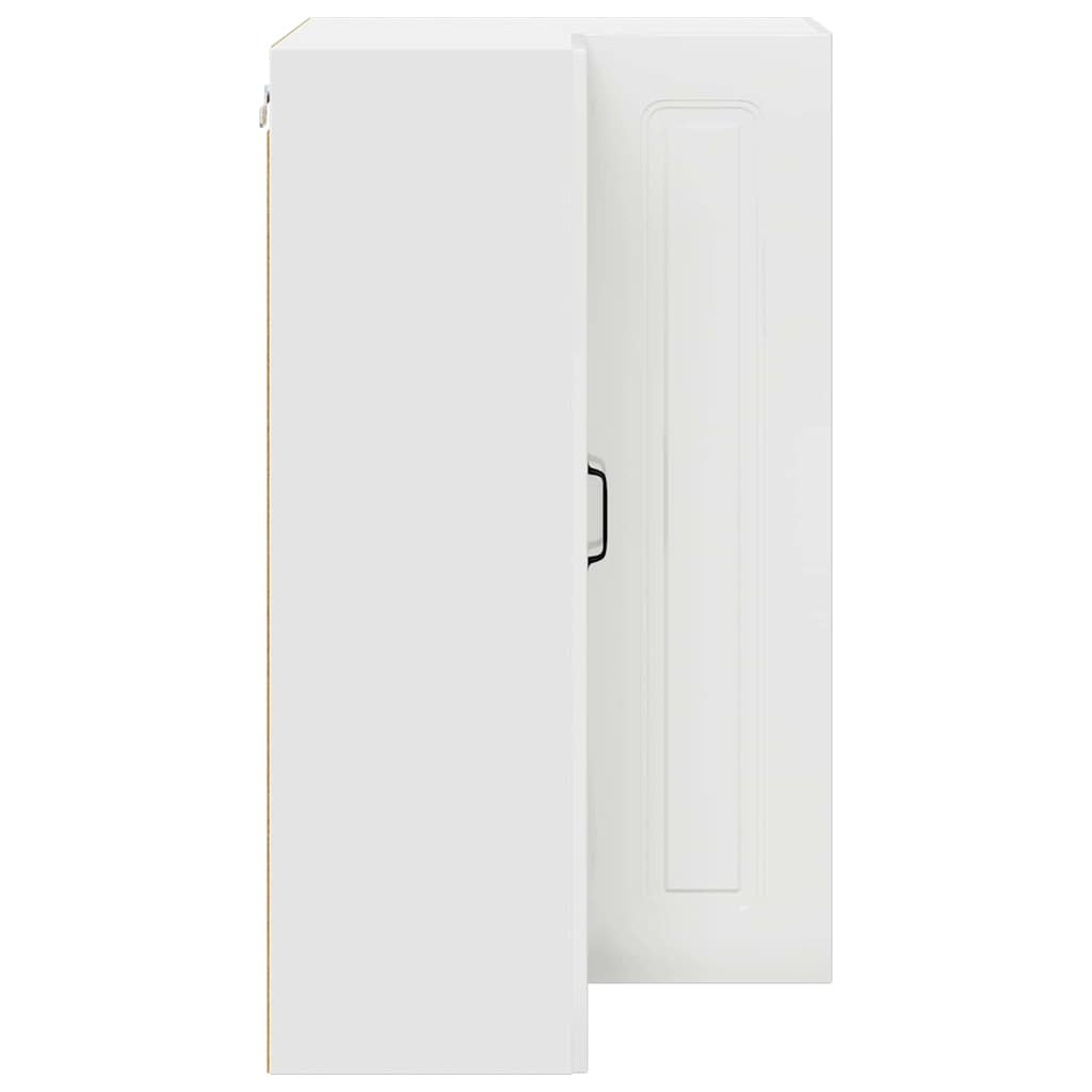 vidaXL Κρεμαστό ντουλάπι κουζίνας με ράφι Υψηλής γυαλάδας λευκό