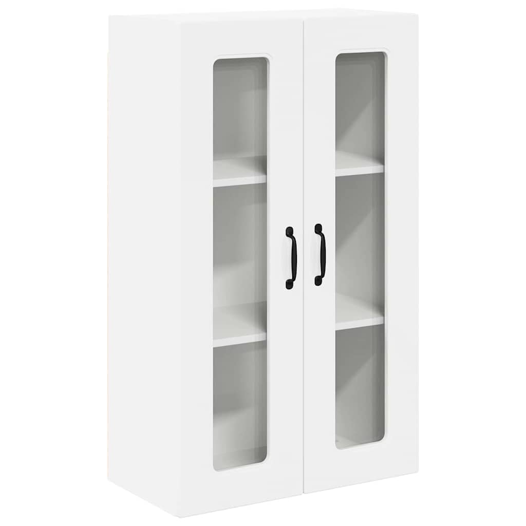 vidaXL Κρεμαστό ντουλάπι κουζίνας με ράφι Υψηλής γυαλάδας λευκό