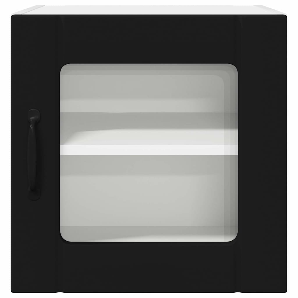 vidaXL Κρεμαστό ντουλάπι κουζίνας με ράφι 2 pcs Μαύρο 40 x 31 x 40 εκ.