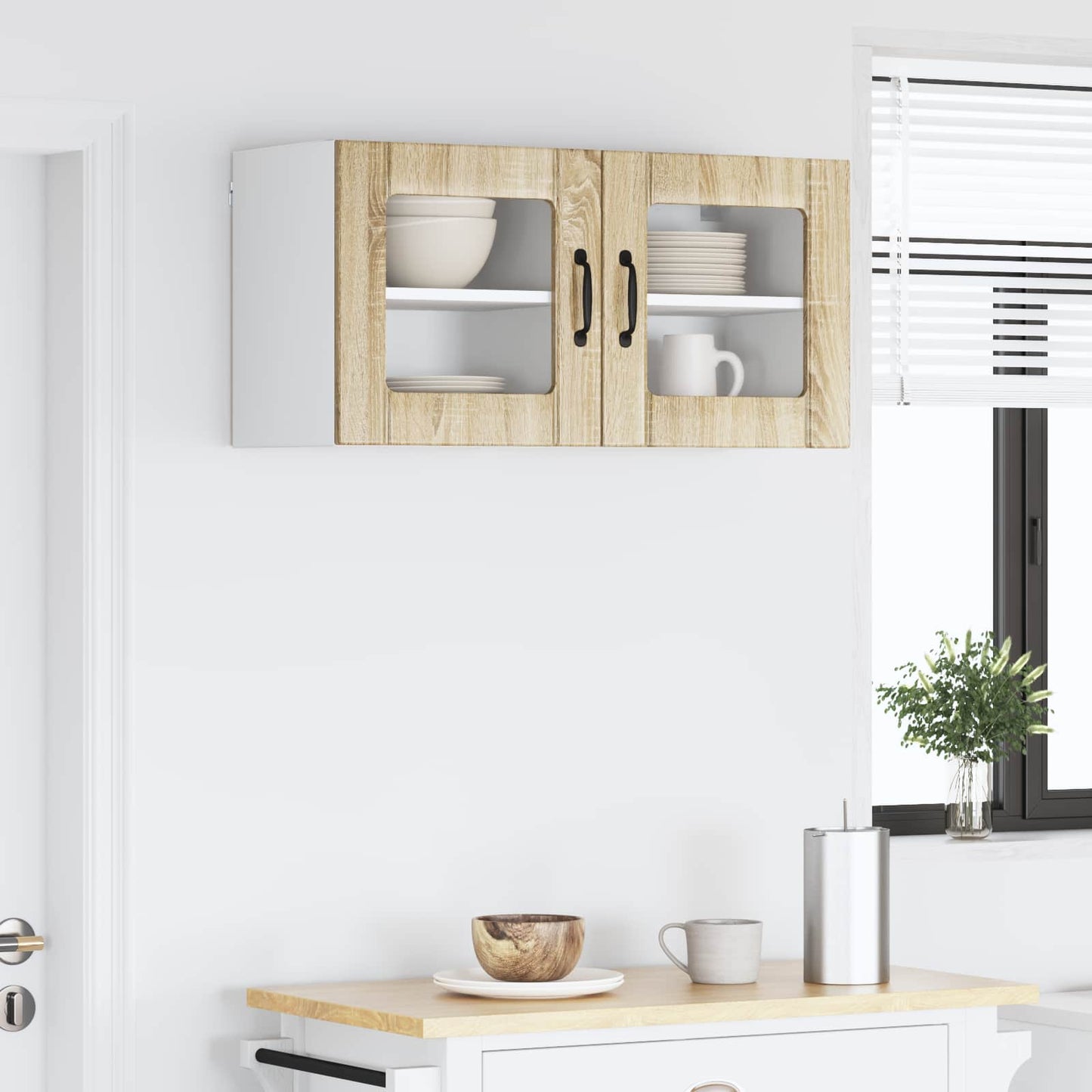 vidaXL Κρεμαστό ντουλάπι κουζίνας 2 pcs Δρύς Sonoma 40 x 31 x 40 εκ.