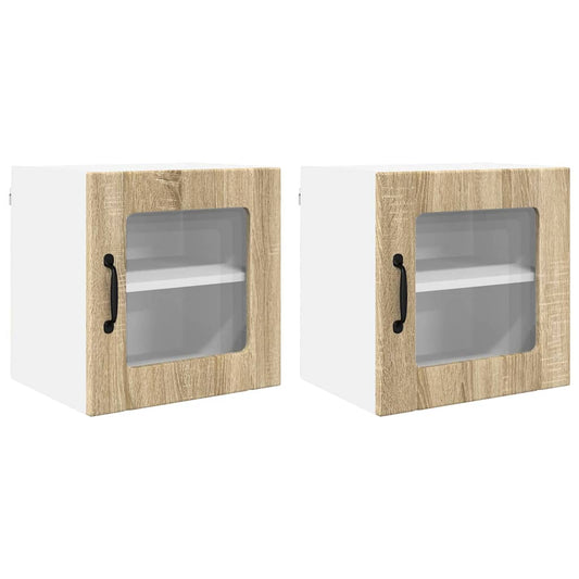 vidaXL Κρεμαστό ντουλάπι κουζίνας 2 pcs Δρύς Sonoma 40 x 31 x 40 εκ.