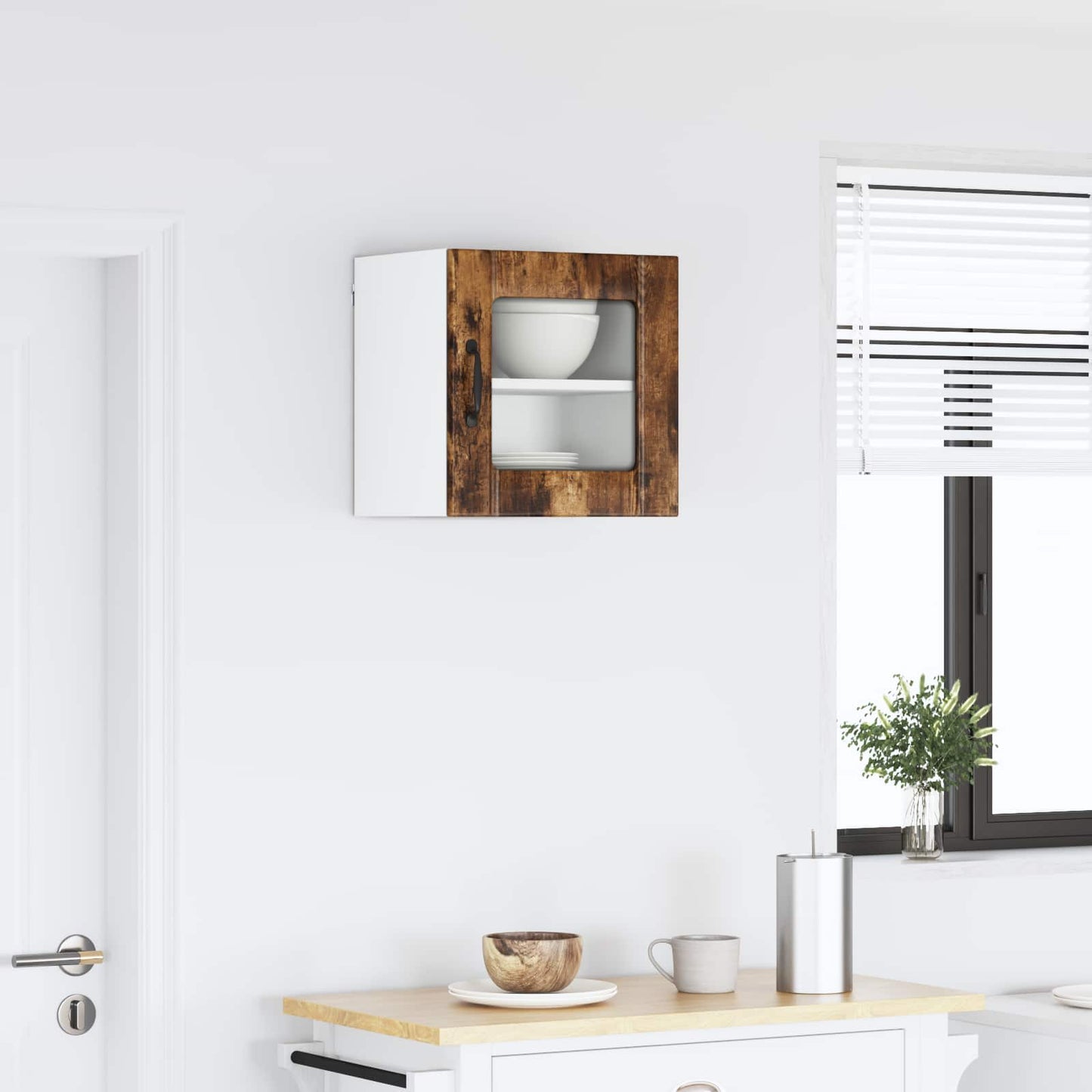 vidaXL Ραφιέρα τοίχου LUCCA Καπνισμένο Ξύλο Δρυός 40 x 31 x 40 εκ.