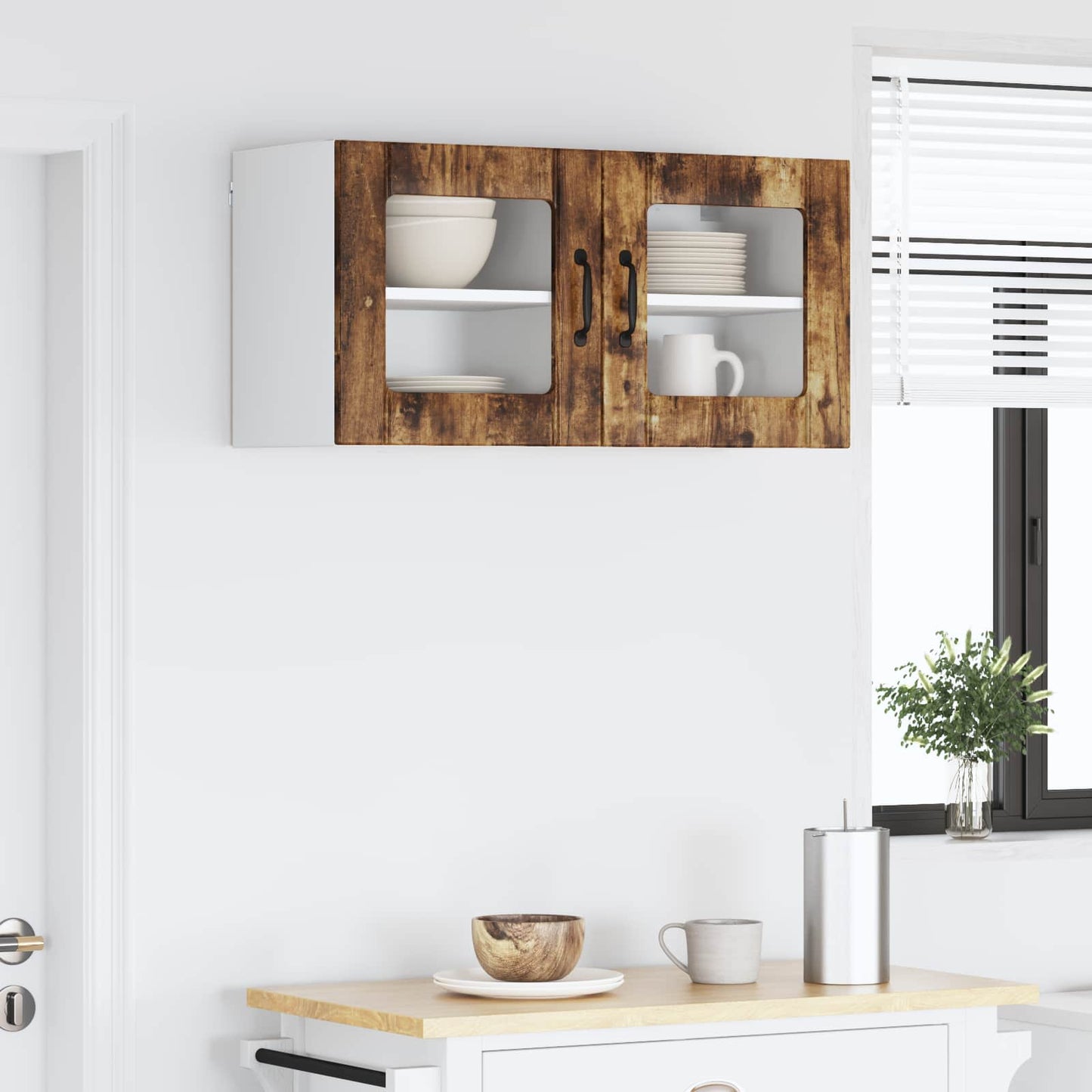 vidaXL Ραφιέρα τοίχου LUCCA 2 pcs Καπνισμένο Ξύλο Δρυός