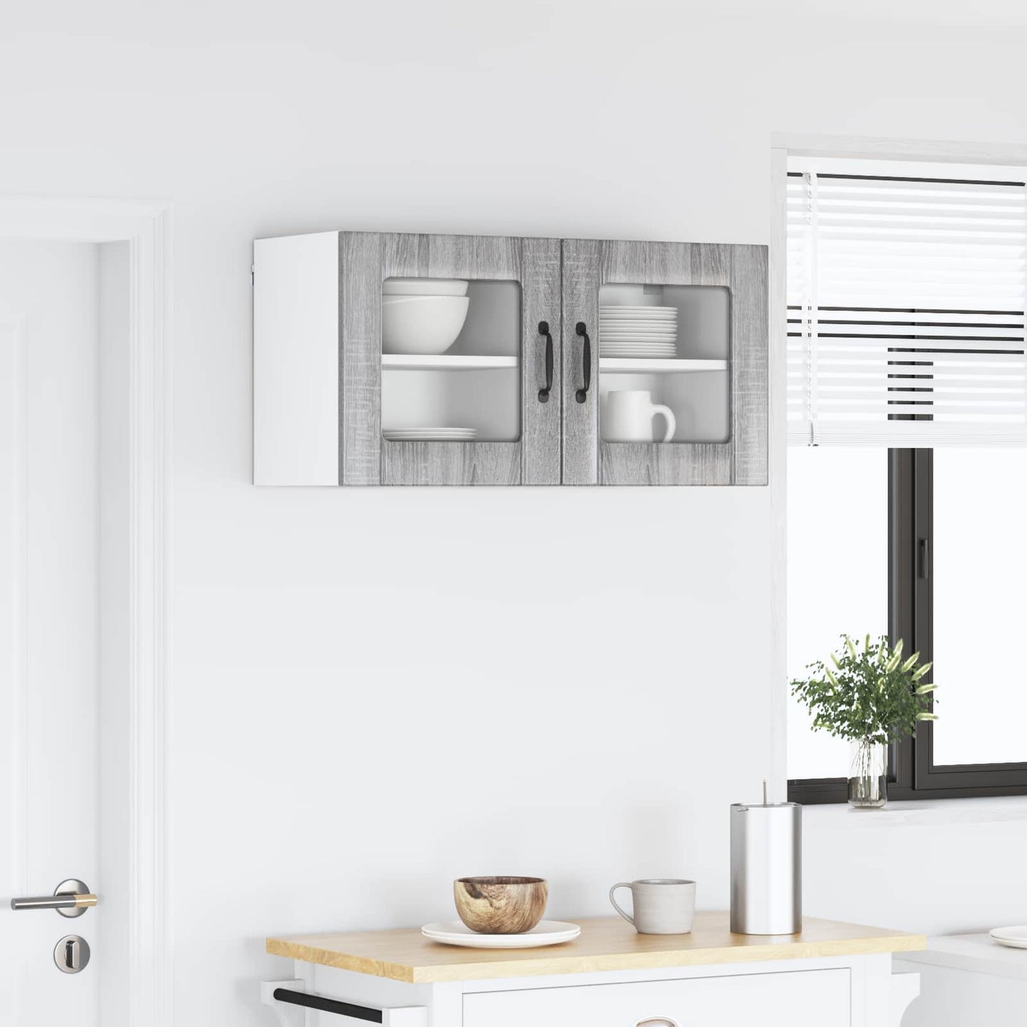 vidaXL Ραφιέρα τοίχου LUCCA 2 τμχ. Γκρι Sonoma Επεξεργασμένο Ξύλο