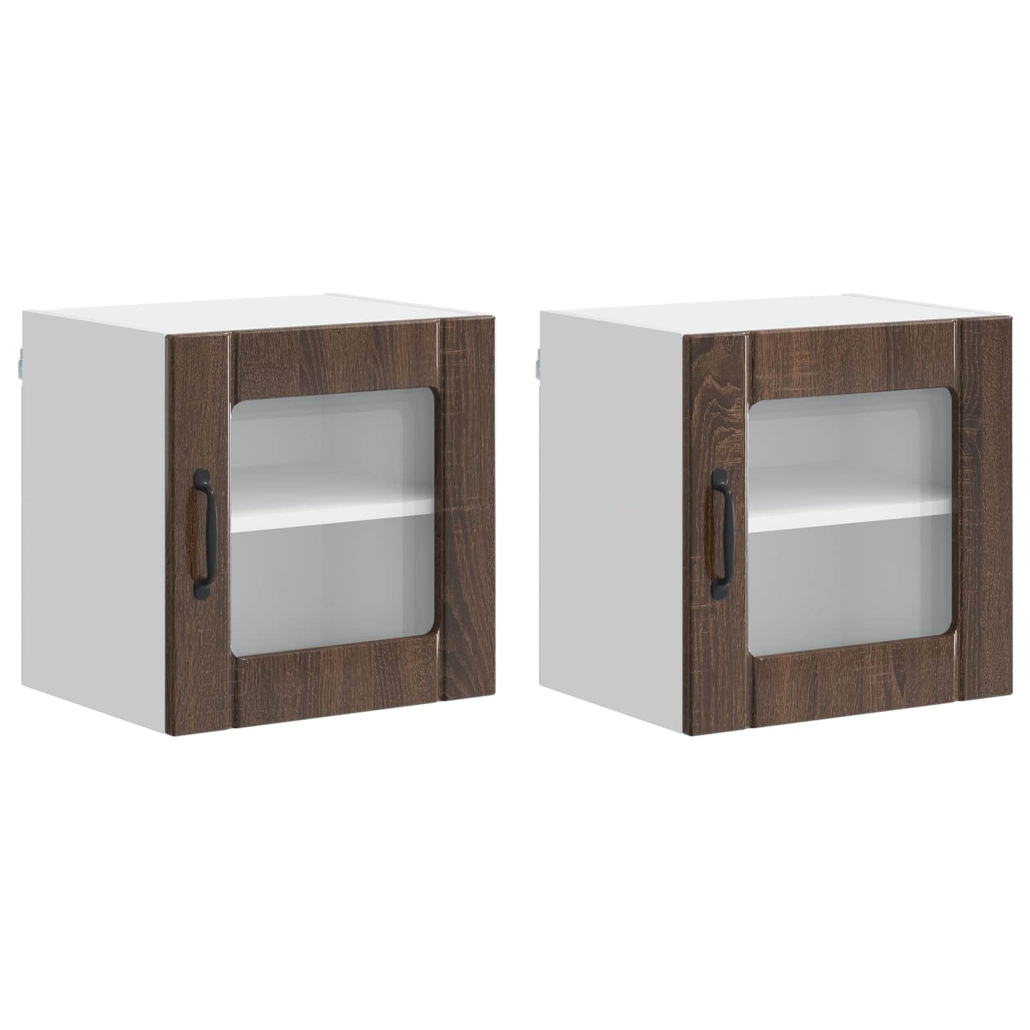 vidaXL Ραφιέρα τοίχου LUCCA 2 pcs Καφέ Ξύλο Δρυός 40 x 31 x 40 εκ.