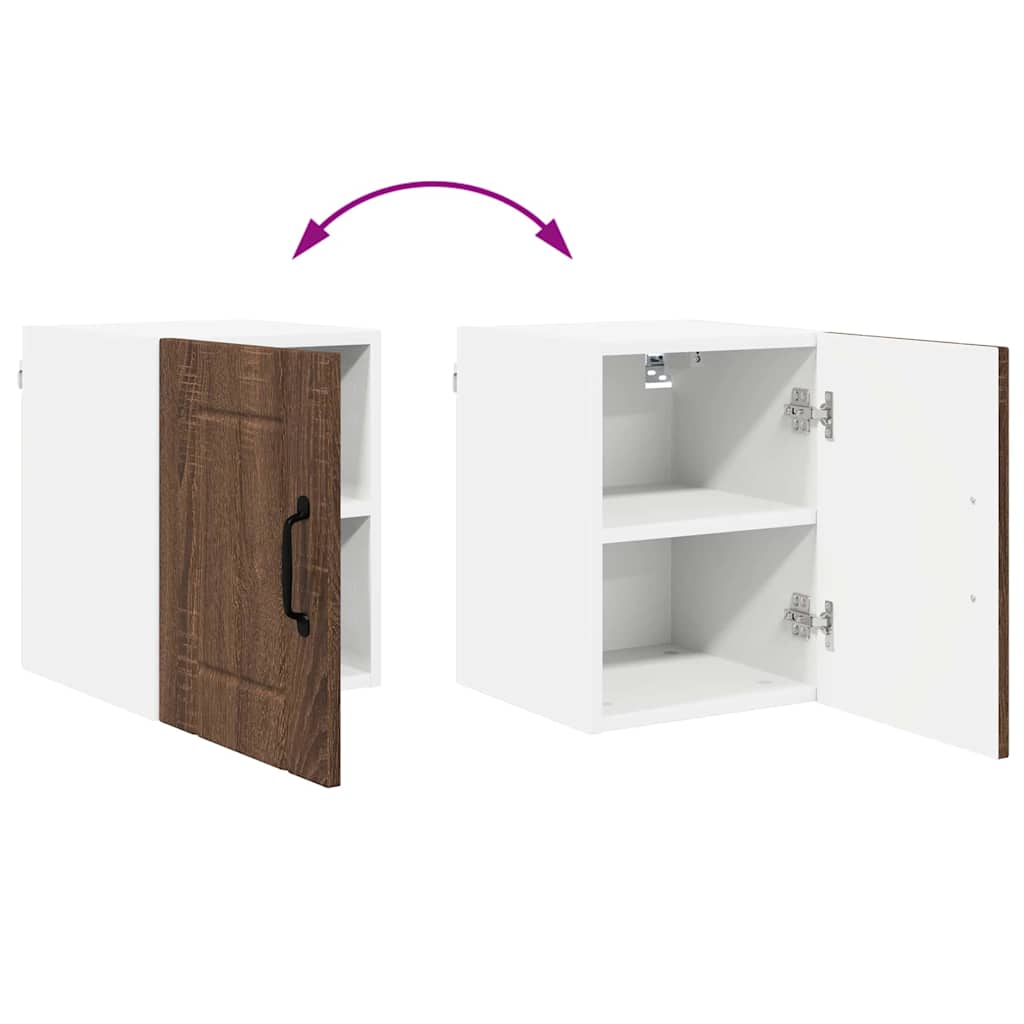 vidaXL Κρεμαστό ντουλάπι κουζίνας με ράφι Καφέ δρυς 30 x 31 x 40 εκ.