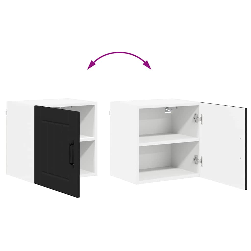 vidaXL Κρεμαστό ντουλάπι κουζίνας με ράφι Μαύρο 40 x 31 x 40 εκ.