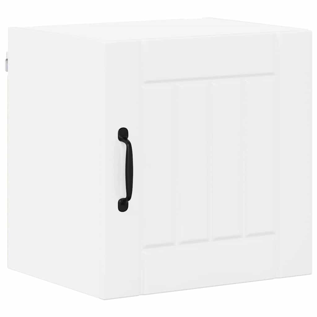 vidaXL Κρεμαστό ντουλάπι κουζίνας με ράφι Υψηλής γυαλάδας λευκό