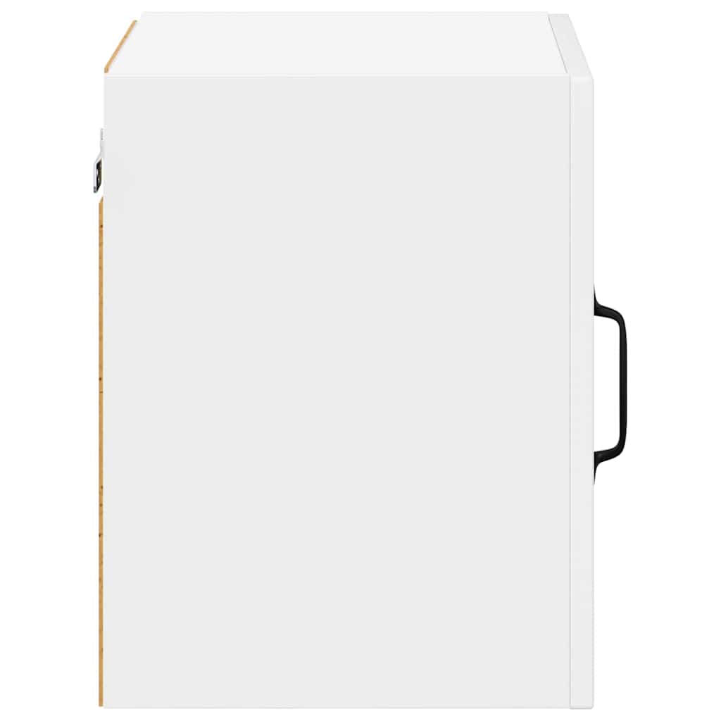 vidaXL Κρεμαστό ντουλάπι κουζίνας με ράφι 2 pcs Υψηλής γυαλάδας λευκό