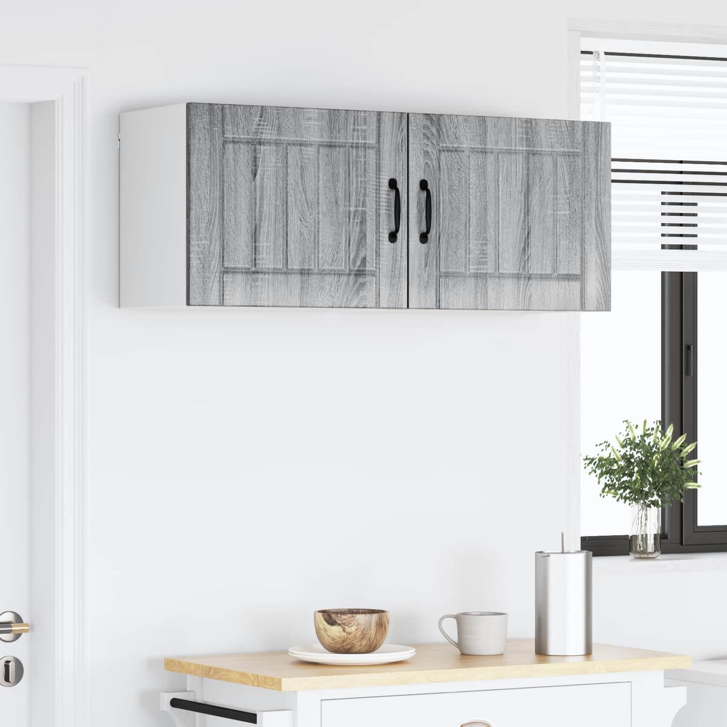 vidaXL Κρεμαστό ντουλάπι κουζίνας 2 pcs Γκρίζο Σονομα 50 x 31 x 40 εκ.