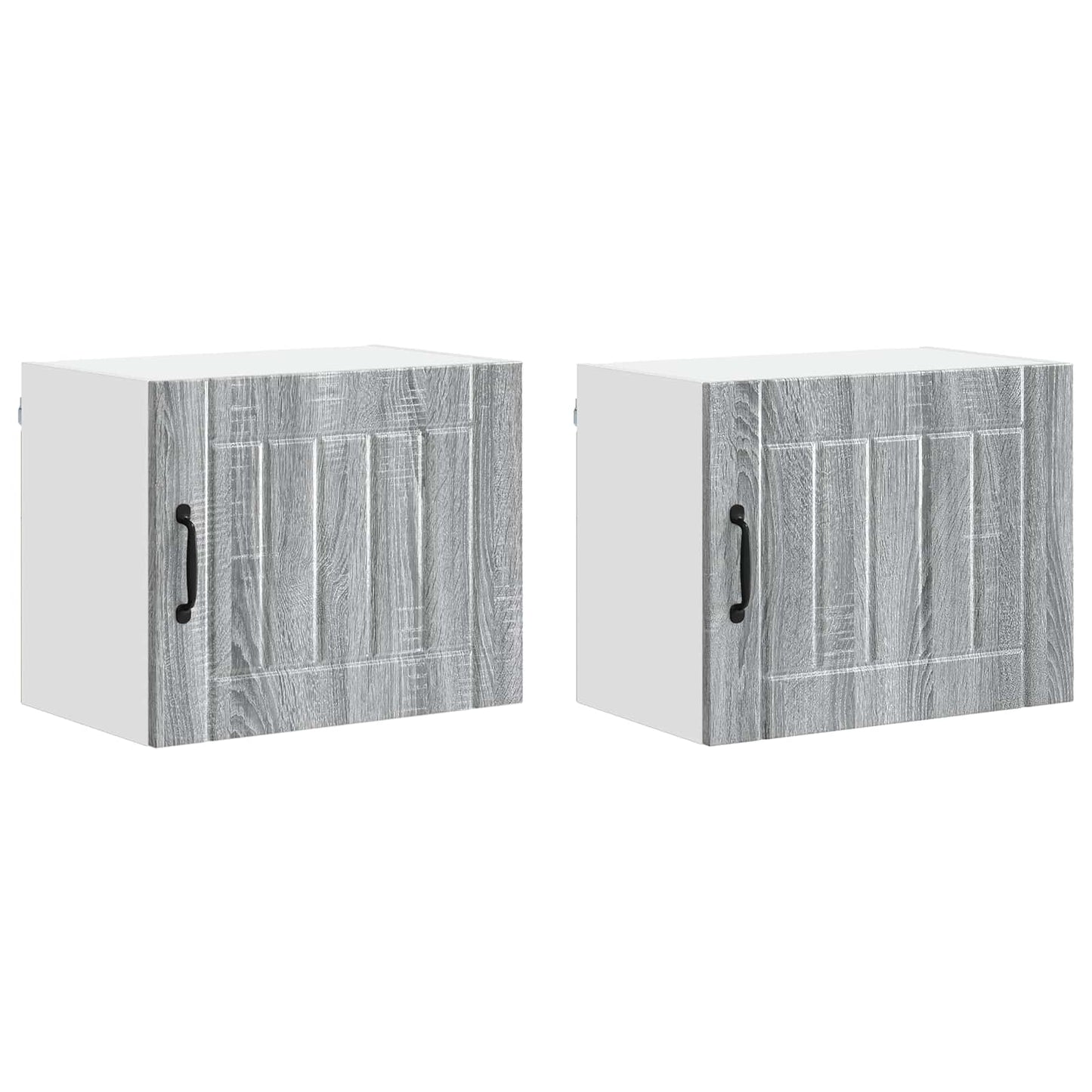 vidaXL Κρεμαστό ντουλάπι κουζίνας 2 pcs Γκρίζο Σονομα 50 x 31 x 40 εκ.