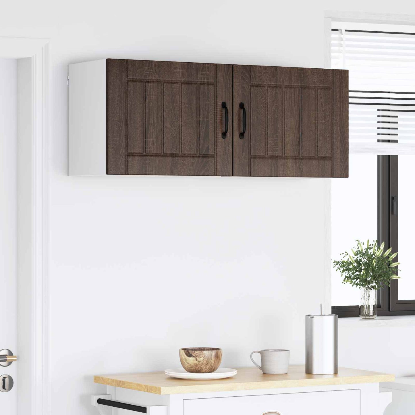 vidaXL Ντουλάπα Τοίχου LUCCA 2 pcs Καφέ Ξύλο Δρυός 50 x 31 x 40 εκ.