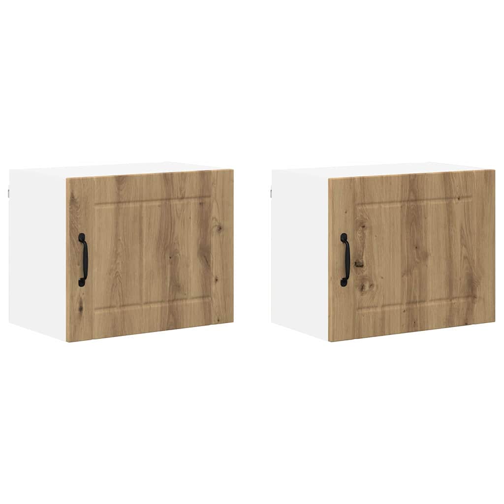 vidaXL Κρεμαστό ντουλάπι κουζίνας 2 pcs Artisan Oak 50 x 31 x 40 εκ.