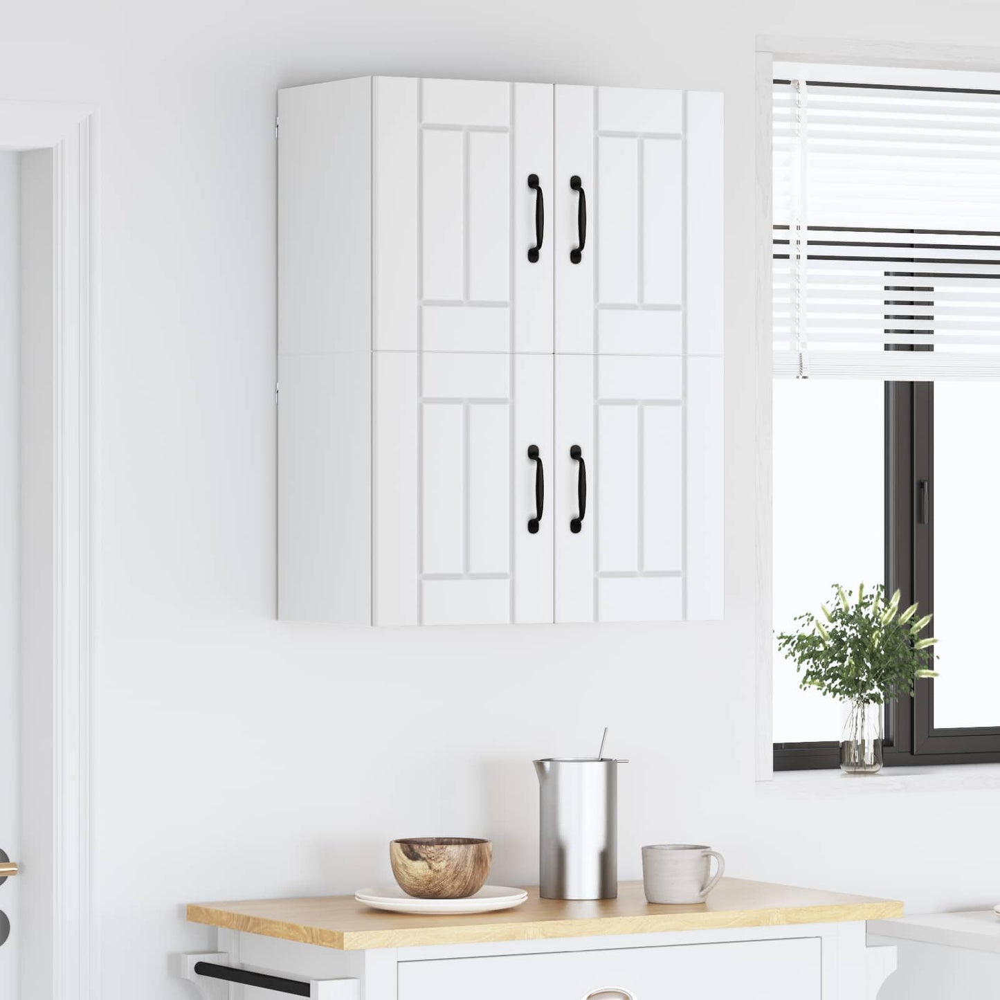 vidaXL Κρεμαστό ντουλάπι κουζίνας με ράφι 2 pcs Λευκό 60 x 31 x 40 εκ