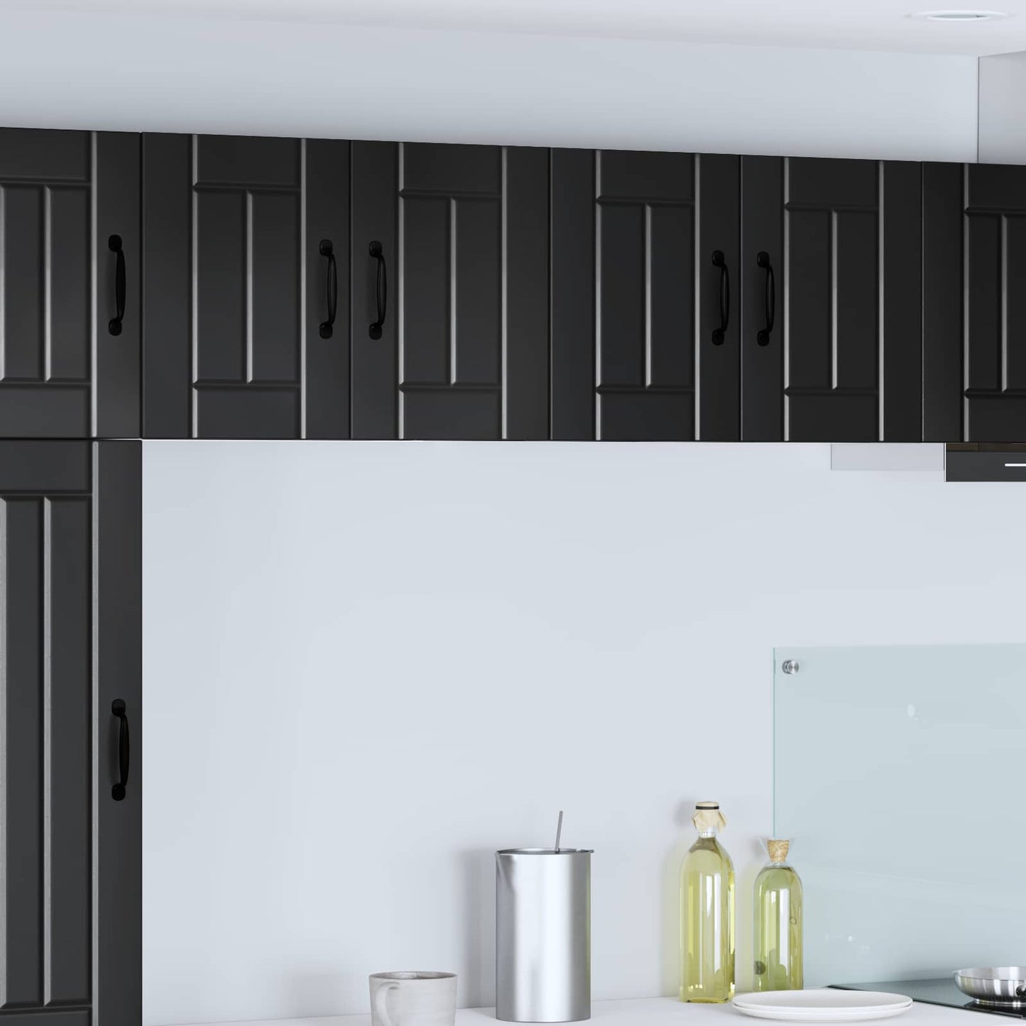 vidaXL Κρεμαστό ντουλάπι κουζίνας με ράφι 2 pcs Μαύρο 60 x 31 x 40 εκ