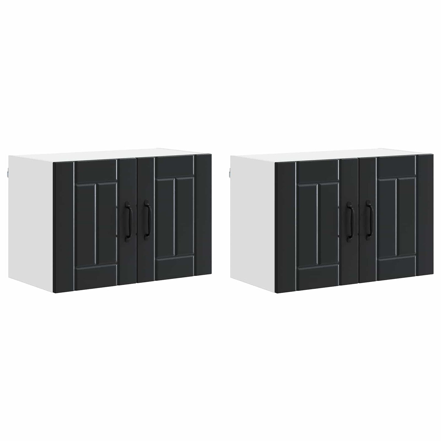 vidaXL Κρεμαστό ντουλάπι κουζίνας με ράφι 2 pcs Μαύρο 60 x 31 x 40 εκ