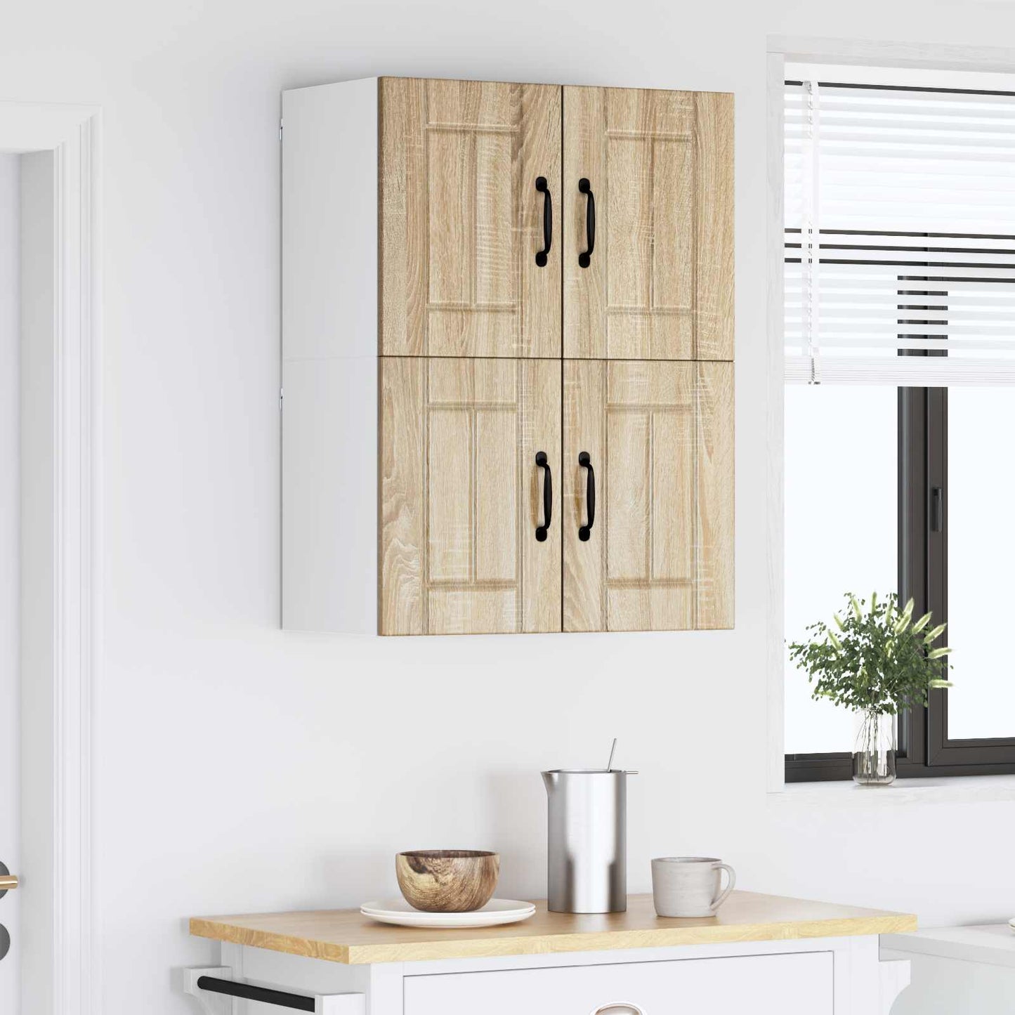 vidaXL Κρεμαστό ντουλάπι κουζίνας 2 pcs Sonoma Δρυς 60 x 31 x 40 εκ