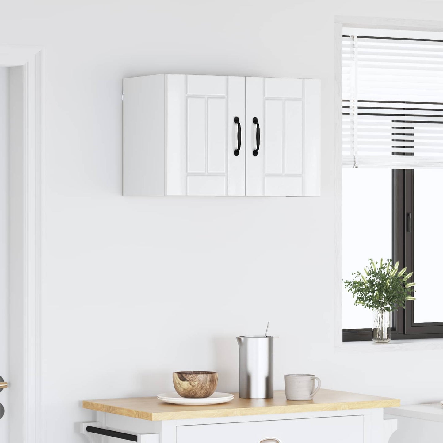 vidaXL Ντουλάπα Τοίχου LUCCA Γυαλιστερό Λευκό 60 x 31 x 40 εκ