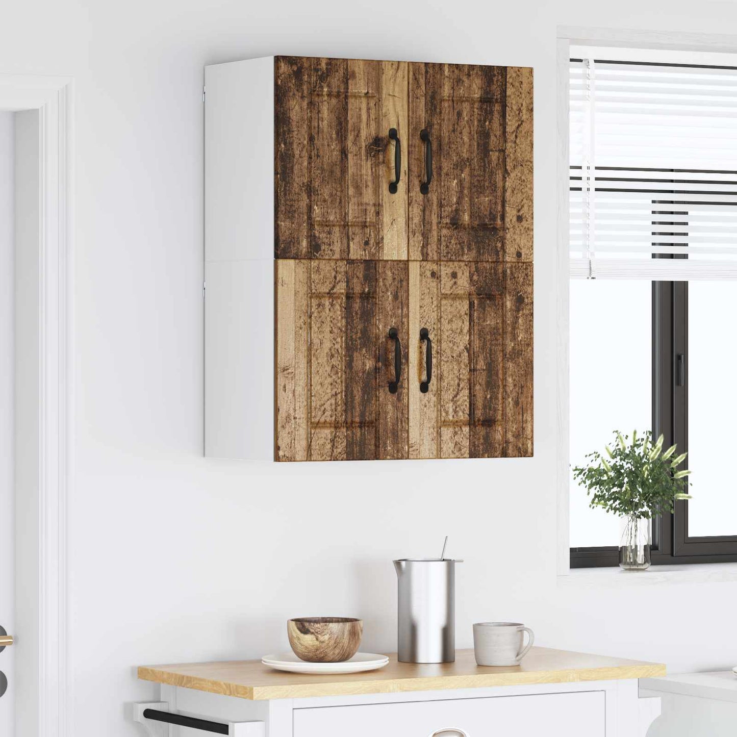 vidaXL Ντουλάπα Τοίχου LUCCA 2 pcs Παλαιωμένο ξύλο 60 x 31 x 40 εκ
