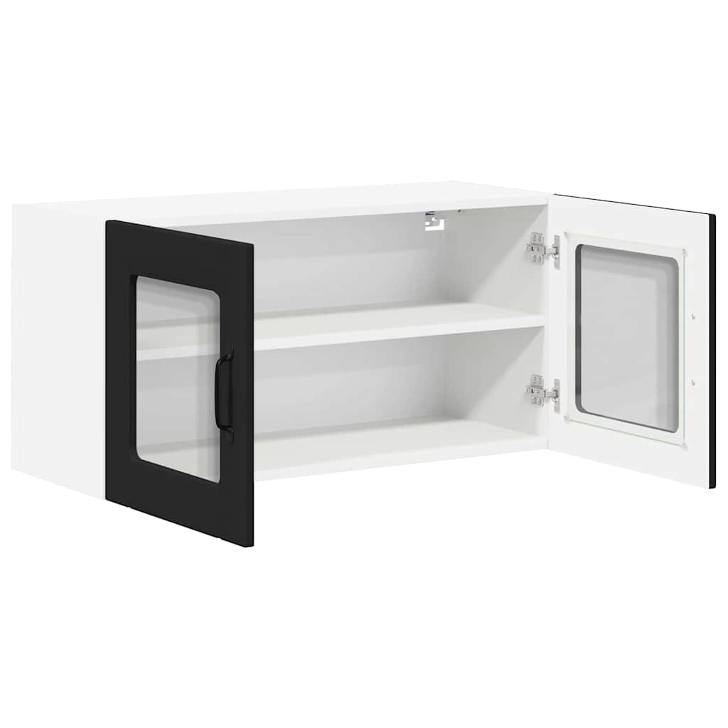 vidaXL Κρεμαστό ντουλάπι κουζίνας με ράφι Μαύρο 80 x 31 x 40 εκ