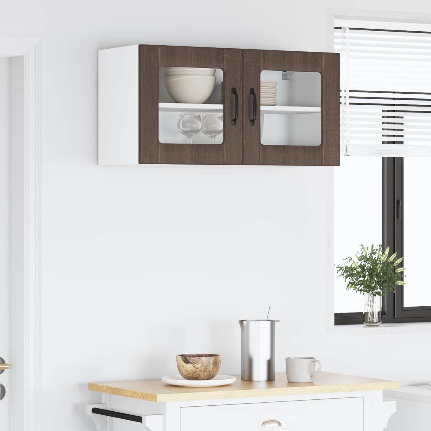 vidaXL Ραφιέρα τοίχου Lucca Καφέ Ξύλο Δρυός 80 x 31 x 40 εκ