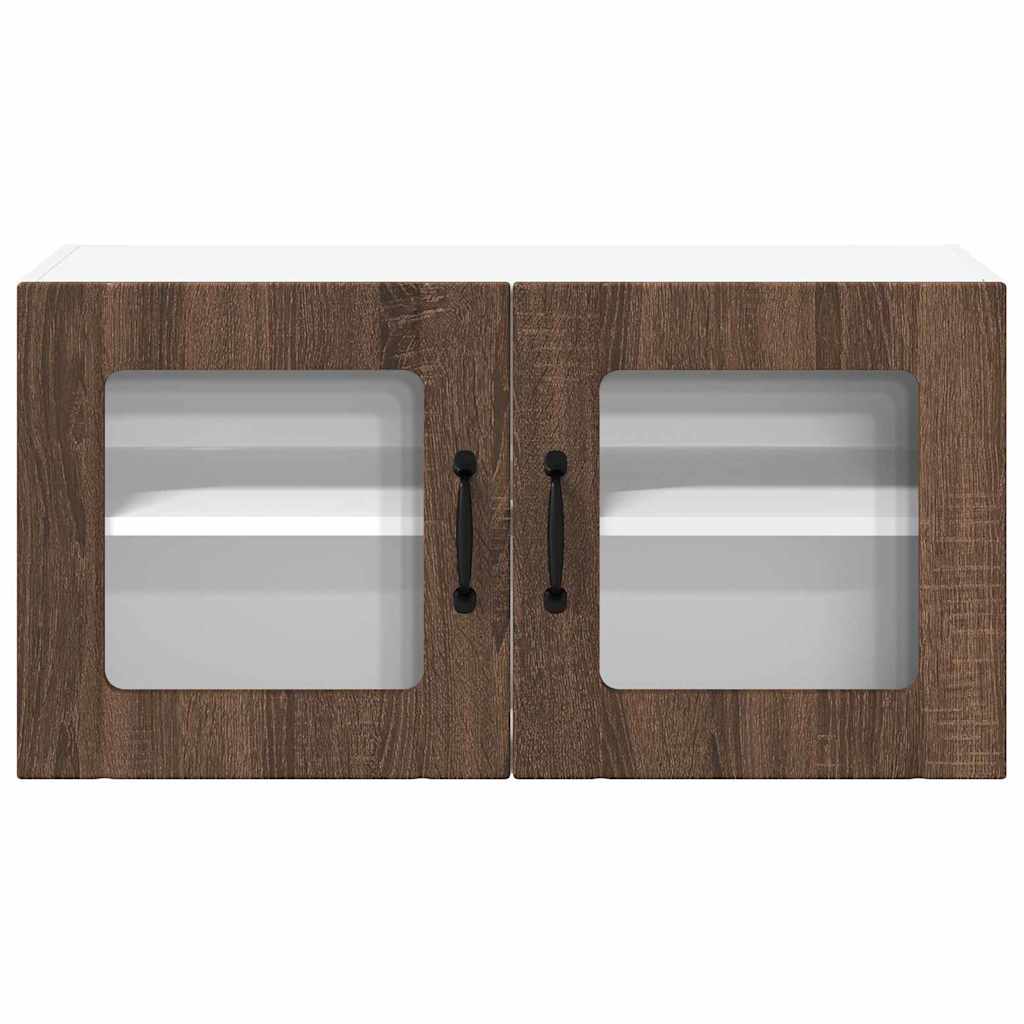 vidaXL Κρεμαστό ντουλάπι κουζίνας με ράφι Καφέ δρυς 80 x 31 x 40 εκ