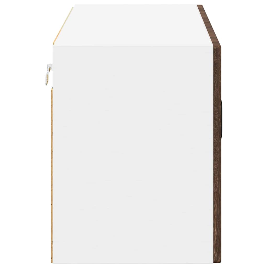 vidaXL Κρεμαστό ντουλάπι κουζίνας με ράφι Καφέ δρυς 80 x 31 x 40 εκ