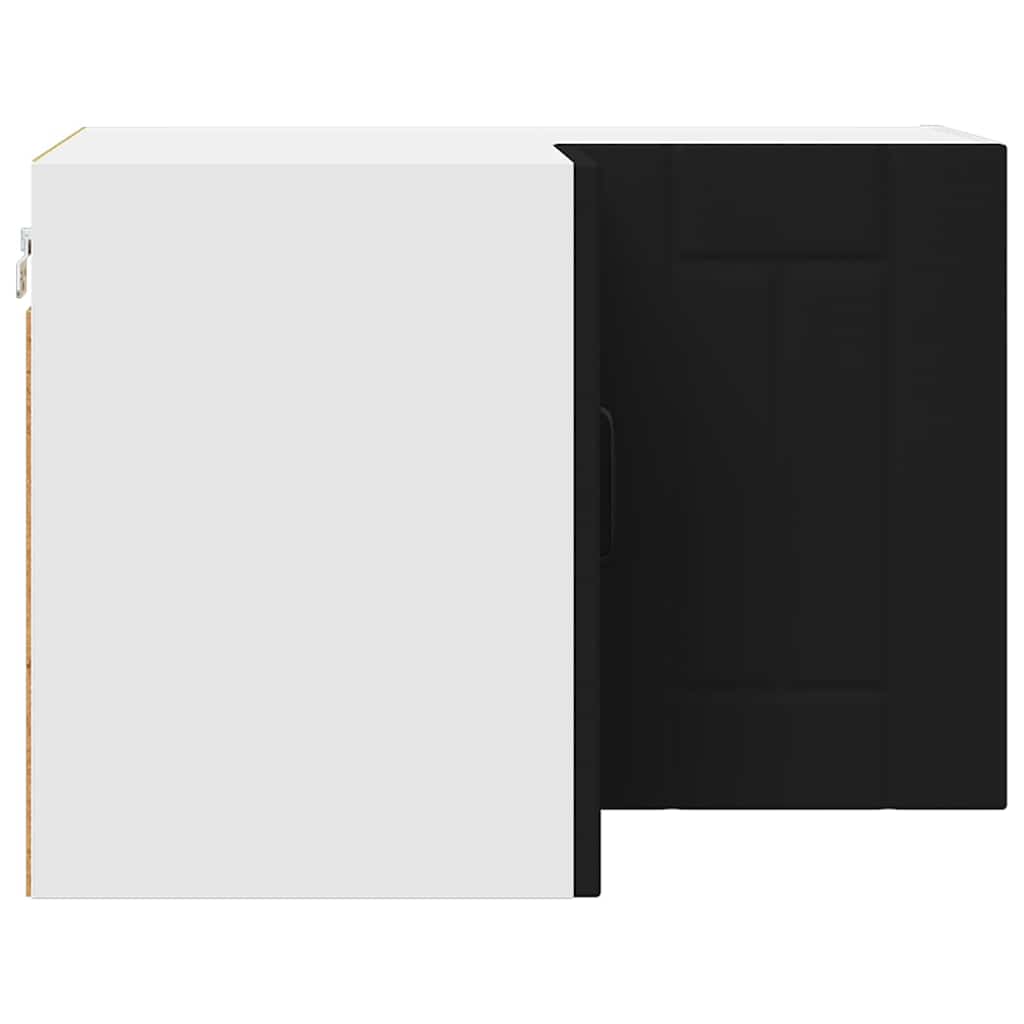 vidaXL Κρεμαστό ντουλάπι κουζίνας με ράφι Μαύρο 57 x 57 x 40 εκ.