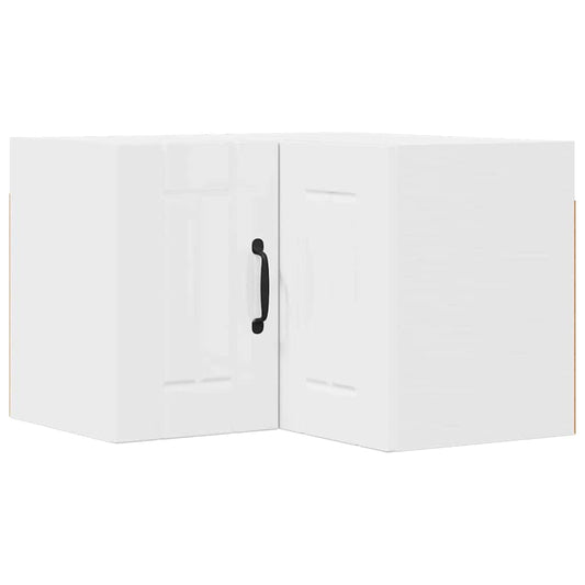 vidaXL Κρεμαστό ντουλάπι κουζίνας με ράφι Υψηλής γυαλάδας λευκό