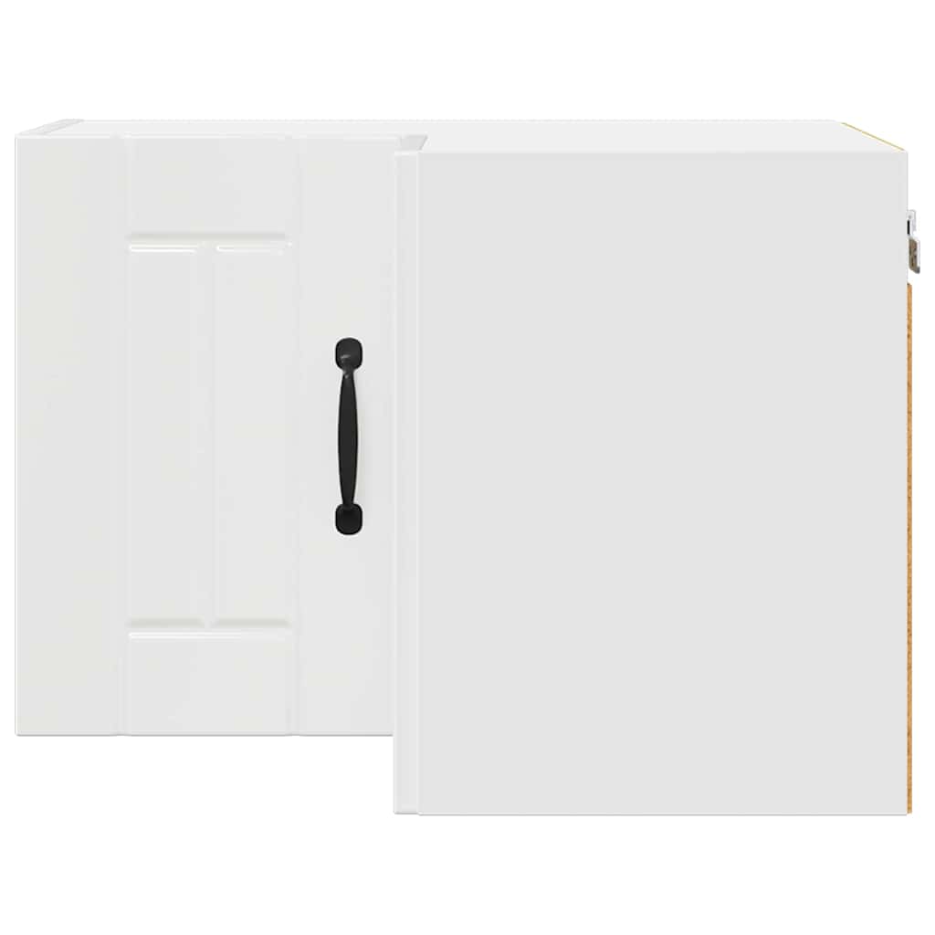 vidaXL Κρεμαστό ντουλάπι κουζίνας με ράφι Υψηλής γυαλάδας λευκό