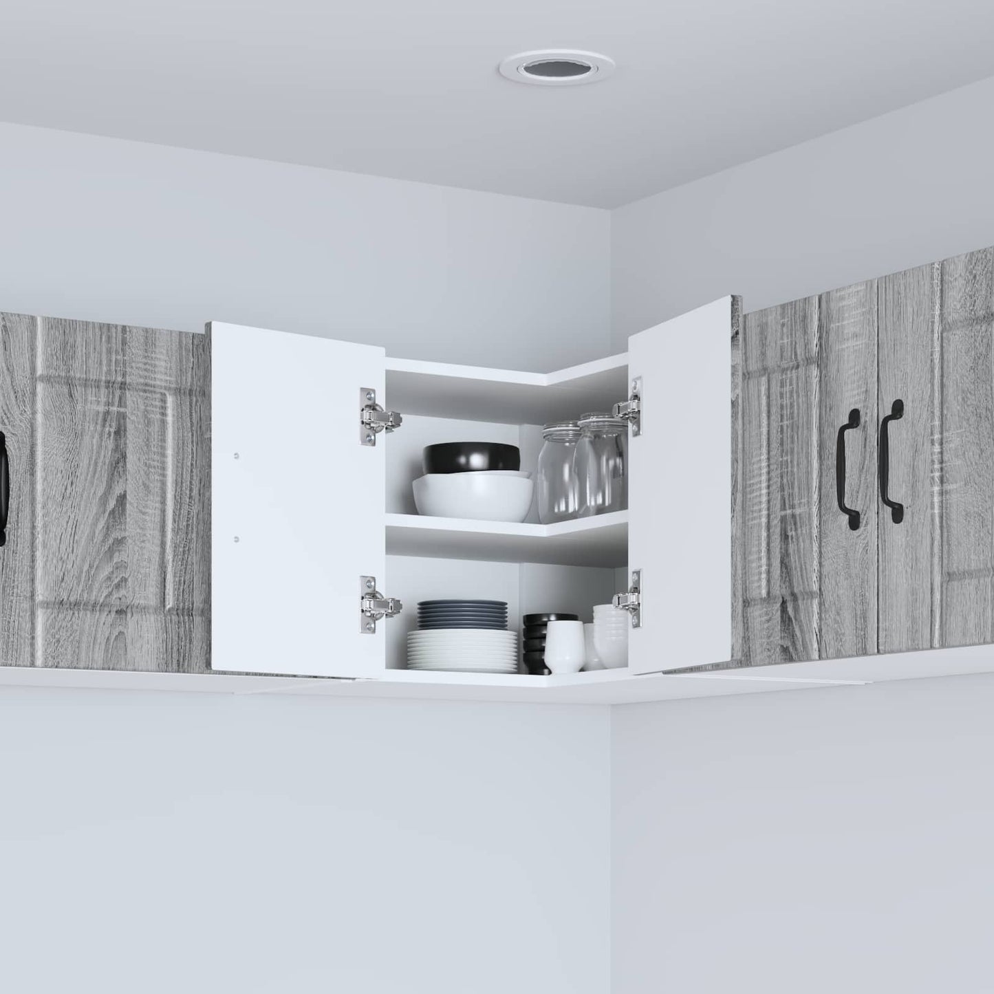 vidaXL Ντουλάπα Γωνίας LUCCA Γκρι Sonoma 57 x 57 x 40 εκ.