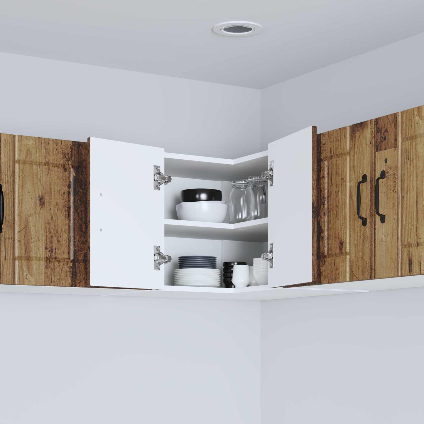 vidaXL Ντουλάπα Γωνίας LUCCA Παλαιωμένο ξύλο 57 x 57 x 40 εκ.