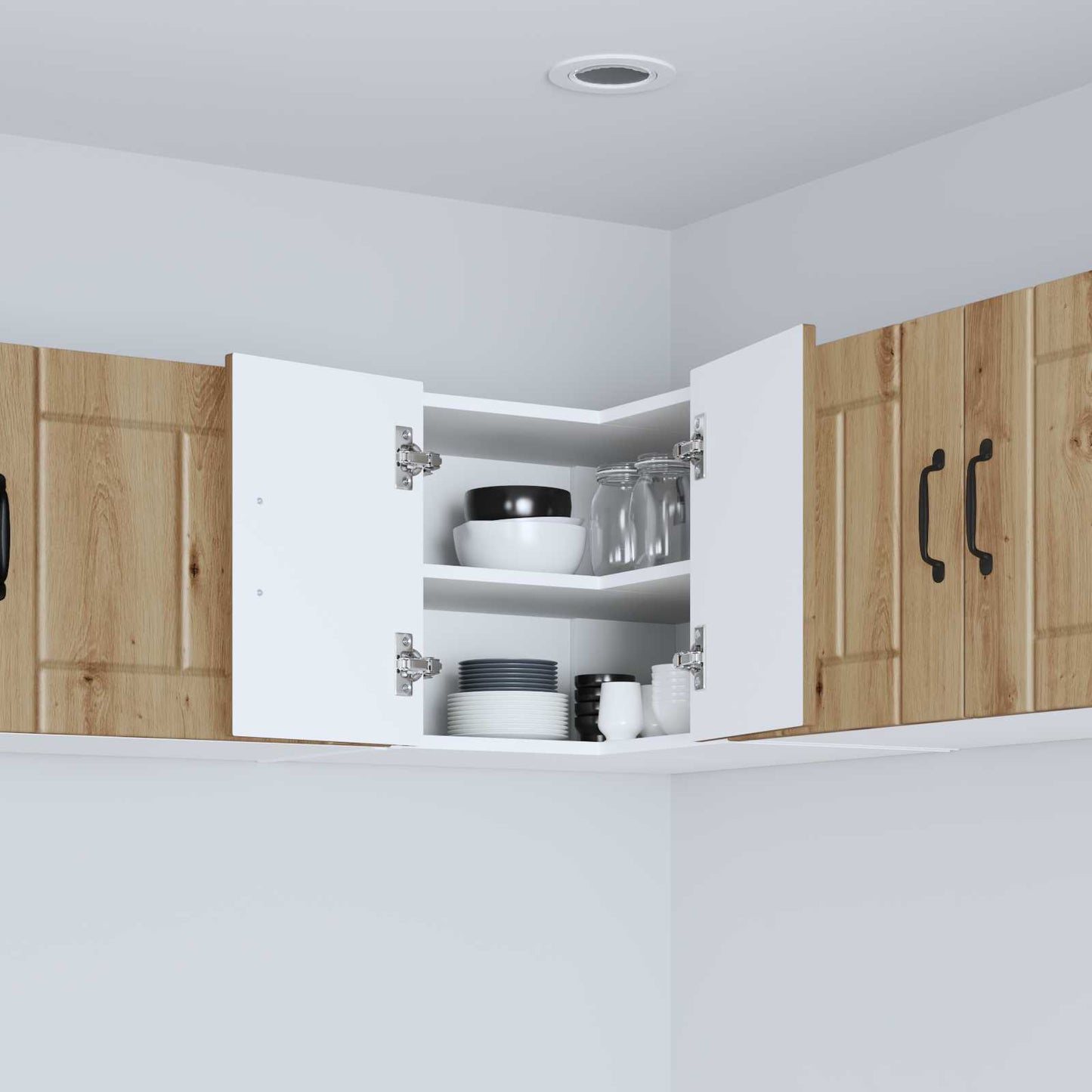 vidaXL Κρεμαστό ντουλάπι κουζίνας με ράφι Artisan Oak 57 x 57 x 40 εκ.