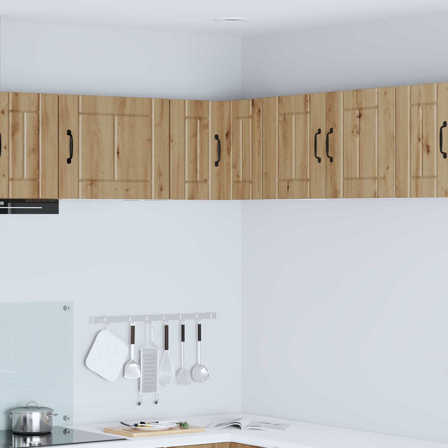 vidaXL Κρεμαστό ντουλάπι κουζίνας με ράφι Artisan Oak 57 x 57 x 40 εκ.