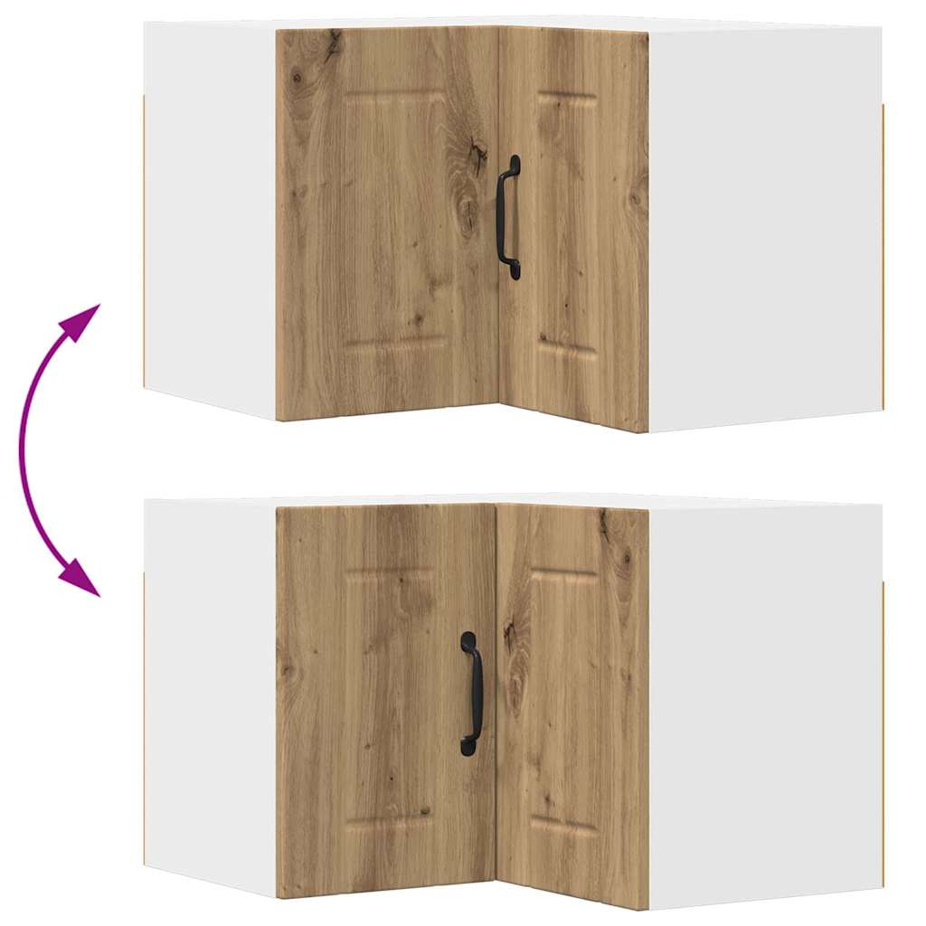 vidaXL Κρεμαστό ντουλάπι κουζίνας με ράφι Artisan Oak 57 x 57 x 40 εκ.