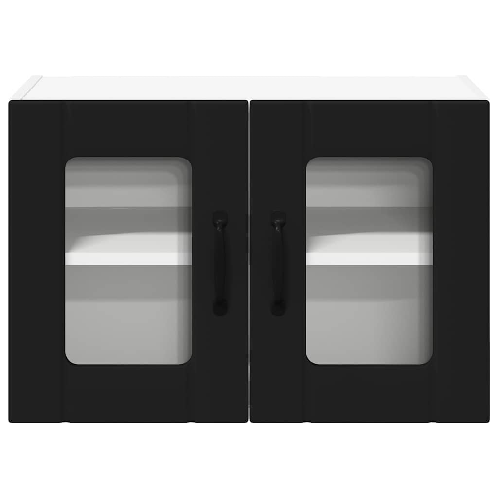 vidaXL Κρεμαστό ντουλάπι κουζίνας με ράφι Μαύρο 60 x 31 x 40 εκ